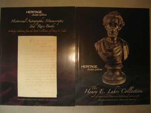 Heritage Auction Catalog January 2006 (2 Vol.), American Historical Manuscripts