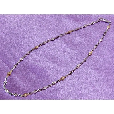 Loree Rodkin SV & YG1 Mixed Diamond Shaped/Cross Open/Solid Link 