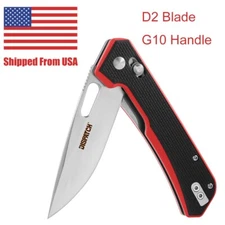 4.25"  Folding Knife with G10 Handle D2 Blade Axis Lock Pocket Knife with Clip