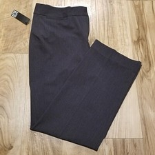 New Liz Claiborne AUDRA Pants 10 Womens Gray Mid Rise Straight Leg Trouser 33x31