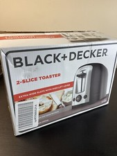NIB Black And Decker 2 Slice Toaster TR1278B 7 shades of toasting black  silver