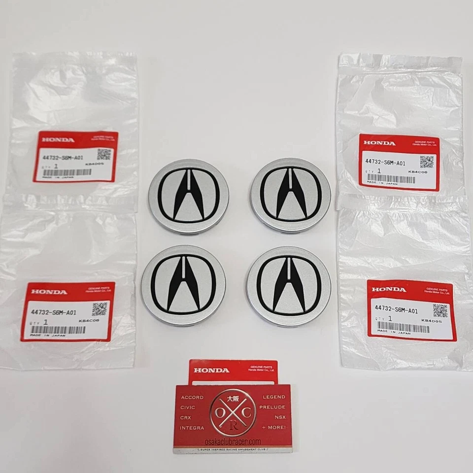 Juego de 4 tapas centrales de rueda originales OEM Acura 02-06 RSX-S 04-08 TL TSX 03 3,2 CL-S Foto 2 de 4