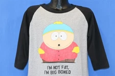 vtg 90s SOUTH PARK CARTMAN IM NOT FAT IM BIG BONED TV COMEDY RAGLAN t-shirt L