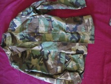 U S Army combat uniform coat, Woodland camo. small -long, preowned