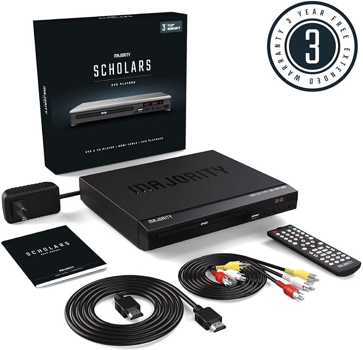 MAJORITY DVD CD Player, HDMI Input, USB Playback, RCA, Multi