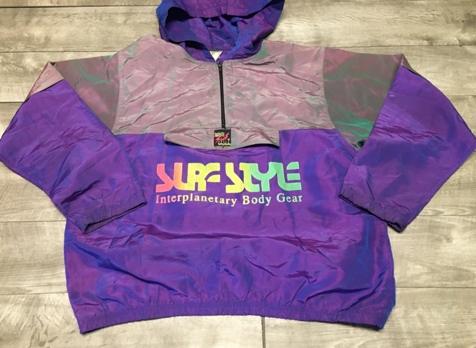  90s pullover windbreaker iridescent vintage jacket
