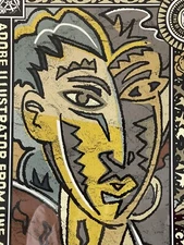 FANTASTIC VINTAGE MODERN ABSTRACT  LITHOGRAPH OLD CUBISM CUBIST AVANT GARDE ART