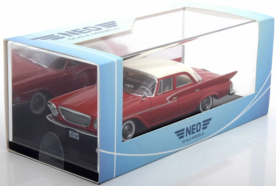  CHRYSLER NEWPORT SEDAN 1961 RED WHITE ROOF NEO 46460 1/43 RESINE  - Photo 2/3