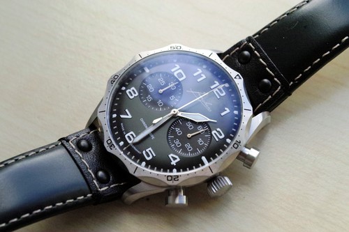 JUNGHANS Herren Uhr Meister Pilot Chronoscope Green Ref. 27/3492.00 NEW FULL SET - Bild 11 von 11