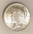1922-D Peace Dollar, Lustrous Choice BU++ Tougher Date **