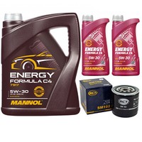 MotoröL Set Mannol 5W30 Energy Formula C4 7 Liter + ÖLfilter FüR Nissan NP300