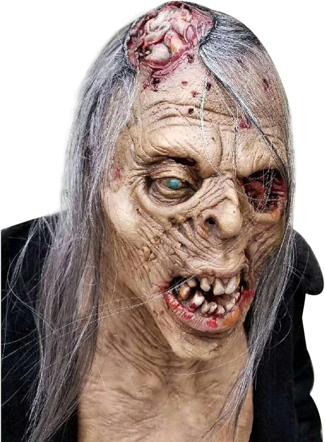 Full Head Zombie Mask Latex Old Man Horror Costume Scary Halloween Cosplay