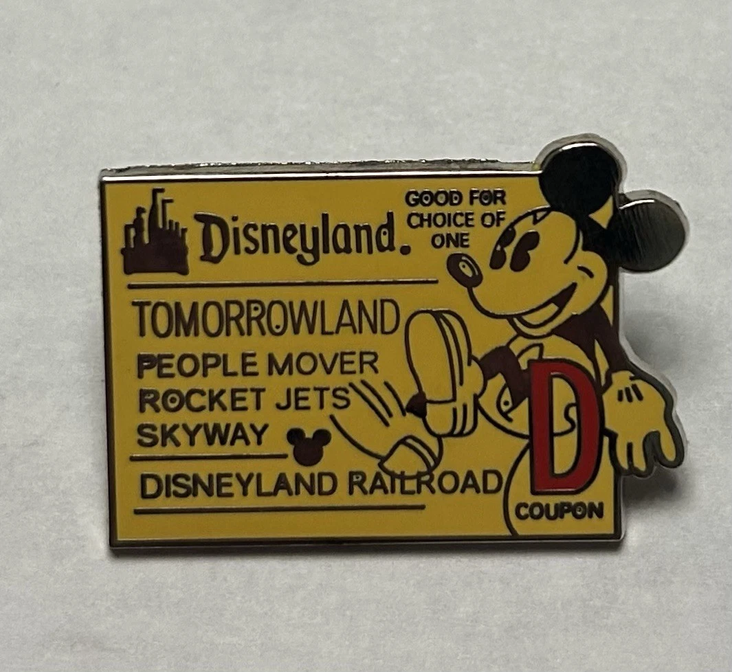 Disneyland - Tomorrowland D Coupon Ticket Set - Cast Lanyard - Mickey Mouse Pin