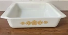 Vintage Pyrex 922 8x8x2 Square Casserole Dish Ovenware Butterfly Gold USA Made