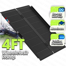 4' Folding Wheelchair Ramp Aluminum Portable Medical Mobility Threshold Non-Slip