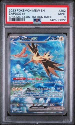 2023 POKEMON MEW EN-151 SPECIAL ILLUSTRATION RARE #202 ZAPDOS EX PSA 9