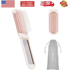 Folding Brush with Mirror for Women, Girls - Mini Hair Brush for Purse, Small...