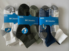 COLUMBIA Men's 6 Pairs Athletic Quarter Socks 6-12 YOU CHOOSE NWT