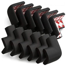 12 Pack Soft Corner Protector Baby Proofing Edge  Corner Guards, Black