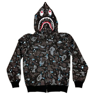BAPE Space Camo Shark WGM Full Zip Hoodie Black | A Bathing Ape | eBay