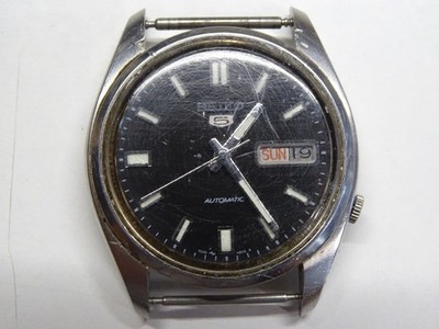 Vintage Armbanduhr Automatic Seiko 7009A Disc Tage 3 Farben Und 2 Sprachen