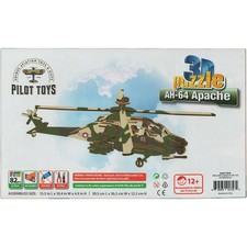Pilot Toys Premium AH-64 Apache Military 3D Puzzle: STEM Aviation Adventure