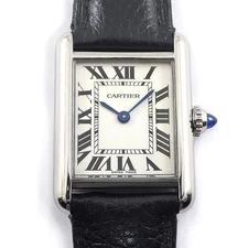 Cartier Watch Tank Must SM WSTA0042 Rectangular Stainless Steel Calfskin Quartz