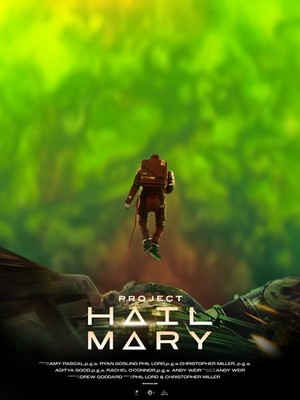 Project Hail Mary Movie Poster Ryan Gosling Sci-Fi Art Green Ver.