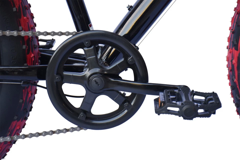 WYNN Fatbike 24 Zoll FAT1.0 schwarz-rot Rahmenhöhe 30 cm Kinder 7 Gänge - Bild 3 von 4
