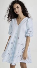   Ganni Kleid - Englische Stickerei V-Ausschn...