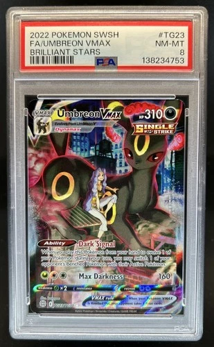 2022 Pokemon SWSH Brilliant Stars Umbreon VMAX Trainer Gallery #TG23/TG30 PSA 8