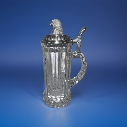 Vintage Harley Davidson Rastal Glass Beer Stein Pewter Lid Eagle 