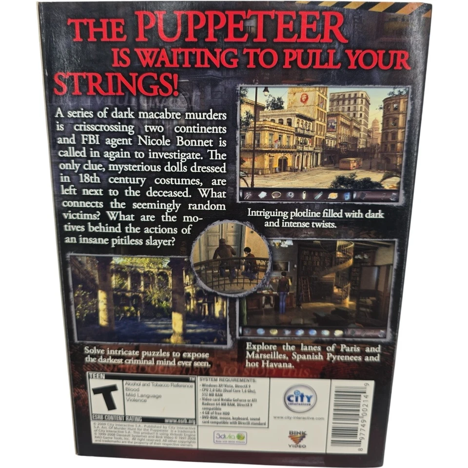 Art of Murder Hunt for the Puppeteer PC DVD ROM Game 2009 City Interactive - Image 3 of 4