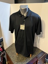 PGA Tour Air Flux Polo Golf Shirt Men's Medium Black Polyester NWT