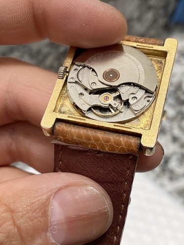 Orologio vintage Herma stile must cartier tank vermeil automatico placcato oro 32mm - Foto 10 di 16