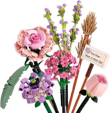 NEW!FULL SET Flower Bouquet 7 Stems Building Kit Botanical Collection 547 pieces