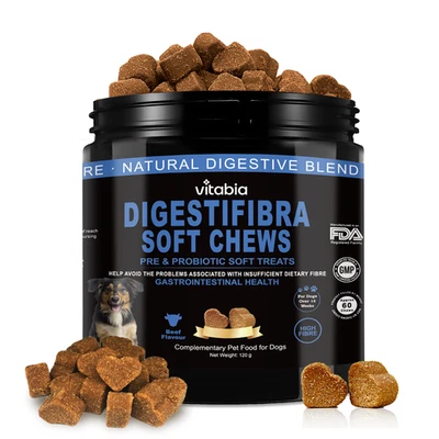 VITABIA Probiotic & Prebiotic Soft Treats for Gut Health, Anal Gland Support, Digestion