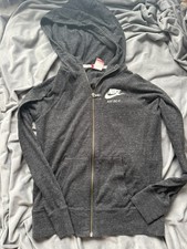 Nike Zip Up Hoodie Jacket Youth Small Long Dark Grey Girls XL Organic C319