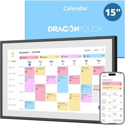 Dragon Touch 15.6in Digital Calendar Chore Chart Touchscreen