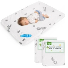 Pack N Play Mattress Protector Cover Zipper, Playard Mattress Encasement 2 Pack