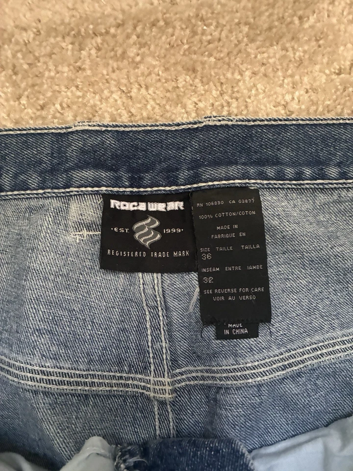 Pantalones de mezclilla holgados estilo hip hop carpintero vintage años 90 Y2K Rocawear para hombre talla 36x32 Foto 4 de 4