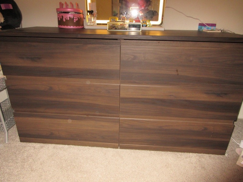 IKEA STORKLINTA 6-Drawer Dresser Dark Brown Oak Effect 55 1/8 x 18 7/8