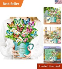 Pop Up Flower Cards, 3D Paper Flowers Bouquet Birthday Card 12    with Blank N...