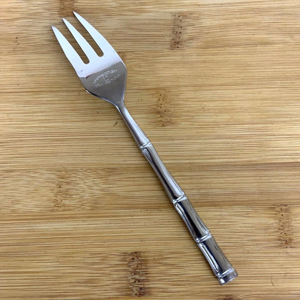 Lifetime Cutlery IC Bamboo Set of 4 Salad Forks Stainless Steel Flatware Japan - Image 4 of 4