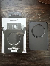 OhSnap Snap Grip Magsafe Wallet up to 8 cards Ultra Thin Black PREOWNED!