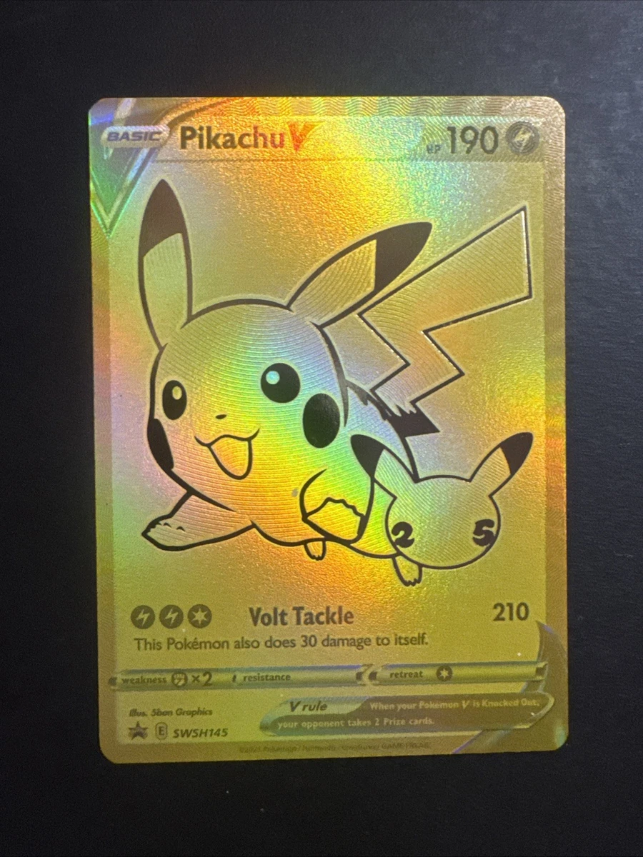 英語版【ピカチュウ V 25周年 プロモ ゴールドカード (SWSH145)】 Pikachu V SWSH145 SWSH: Sword & Shield Promo Cards for sale | eBay