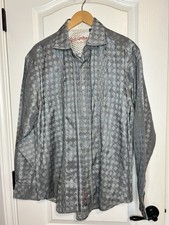 Robert Graham Limited Edition Gray Silver Men...