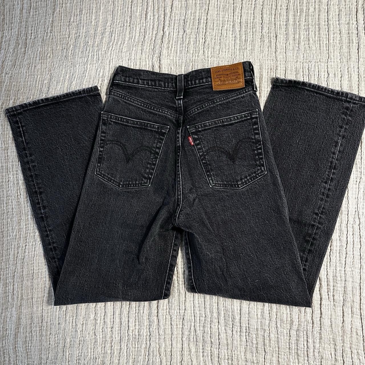 Levi’s Womens 26 X 27 Ribcage Straight High Rise Ankle Button Jeans Black