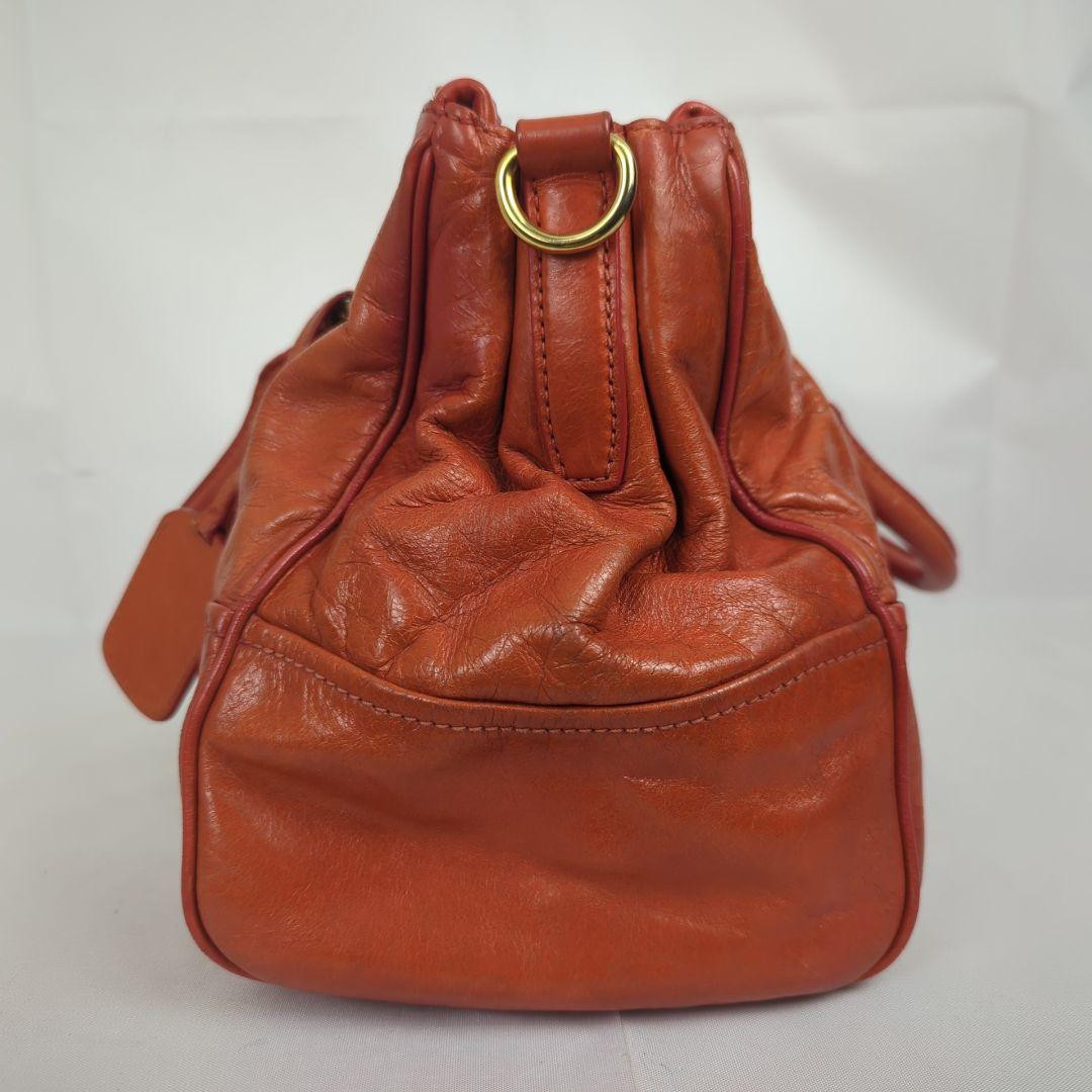 PRADA Vitello Shine Shoulder Handbag Tote Bag Leather Used Item Good From Japan thumbnail 9