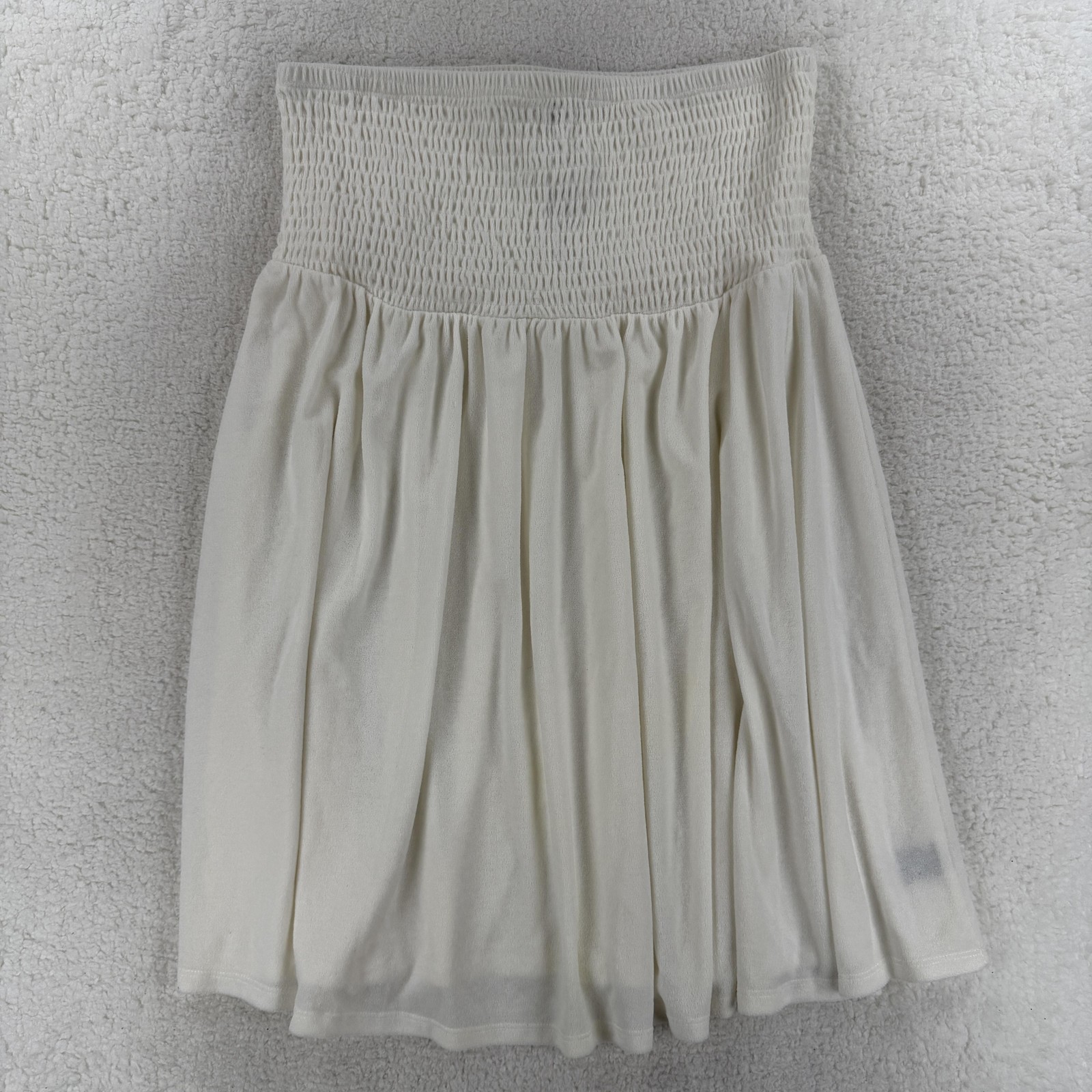 Torrid Sundress Womens 2X Ivory Terry Smocked Strapless Mini Beach Cover-Up NWT-image